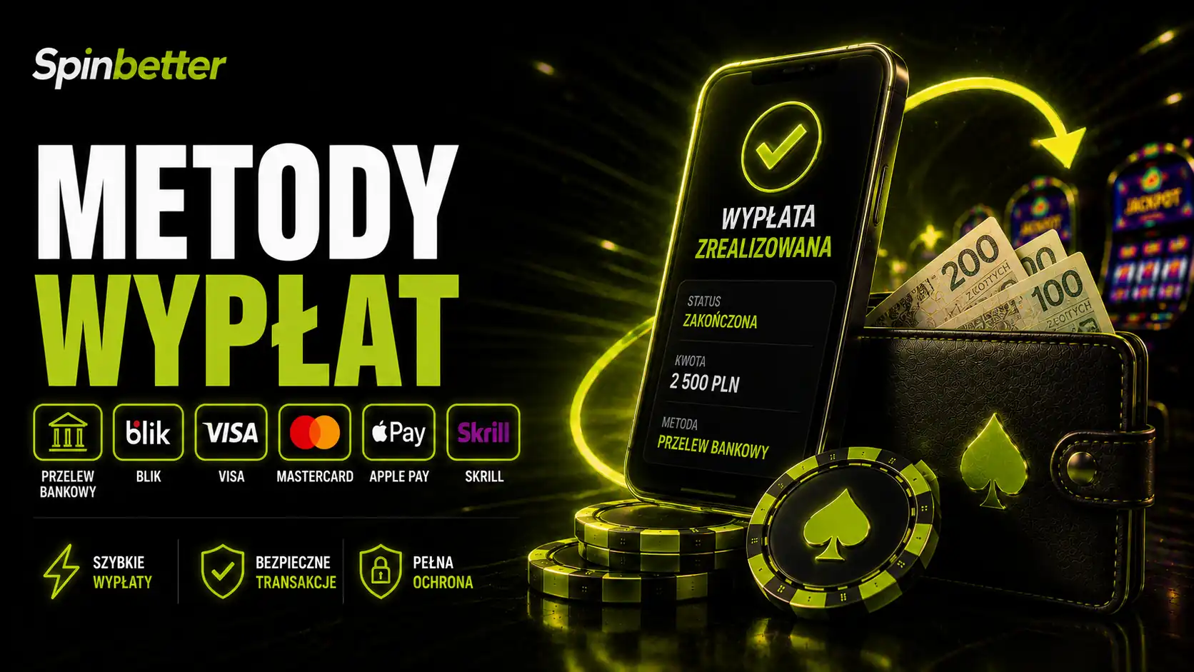 SpinBetter wypłaty: metody, limity i czas